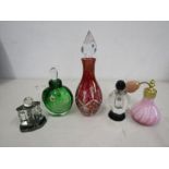 5 glass scent bottles