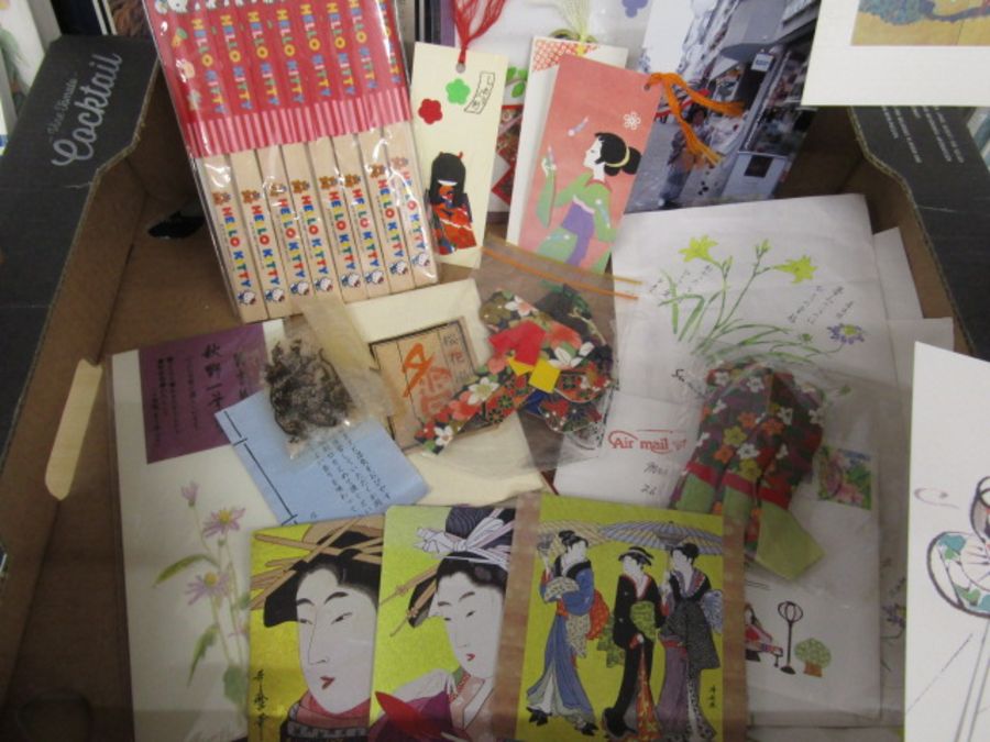 A collection of Japanese ephemera inc post cards, greetings cards, book markers, books, Hello - Image 3 of 12