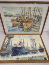 Keith Cresswell watercolours of ships largest 62x47cm