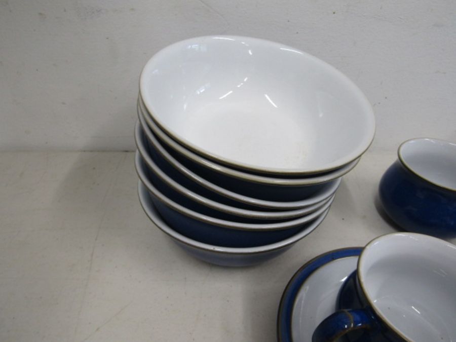 Denby tableware in midnight blue comprising 6 cups and saucers,4 dinner plates, 4 side plates, 6 - Image 3 of 4