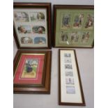 After Lowry print (6 mini mounted in frame)and 3 Victorian style prints