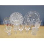 Quality cut glass serving dishes, lidded pots and vases etc