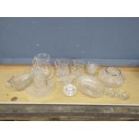 Quality glass jugs, rose bowl and paperweight etc