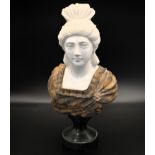 A tricolour carved marble bust of the lady, she has suffered some historic damage to her nose (see