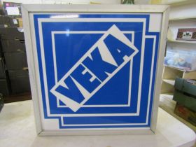 A Veka light up sign 64x64cm 18cm deep