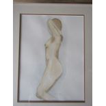 Signed watercolour of a naked lady, framed and glazed 43cm x 54cm approx