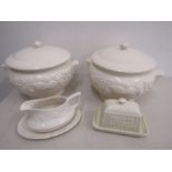 Rayware tureens, sauce boat and a butter dish