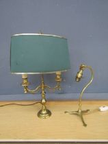 2 Brass table lamps (plugs removed)