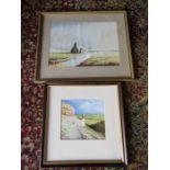 2 Oil paintings of rural scenes, both are framed, smaller picture has no glass. Largest picture is