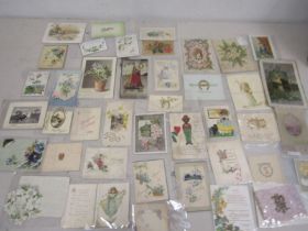 40 Victorian silk cards