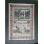 Needlework sampler in ornate frame 57cm x 73cm approx 1997