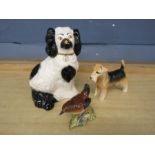 Beswick Spaniel (H14cm approx) fox terrier and wren