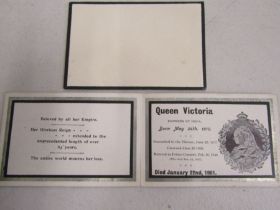 A 1901 Queen Victoria memorial invitation/card