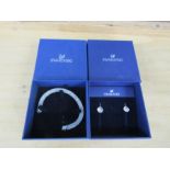 Boxed Swarovski bracelet and earrings