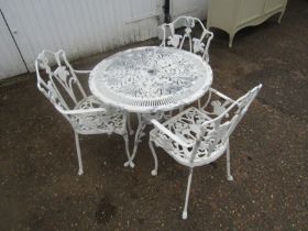 Alloy garden table with 3 chairs