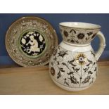 Wedgwood jug with Victorian reg mark and a German Victorian plate