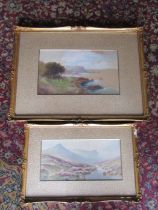 C.N. Rowe 19th century watercolour of a mountain scene (33cm x 51cm approx) and another signed