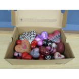 Box of 'soapstone' hearts