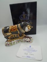 Royal Crown Derby Grecian Bull paperweight, exclusive limited edition 622/750, commissioned by