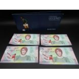 4 x George Best anniversary £5 notes to commemorate 1 year of his death in consecutive order 165-