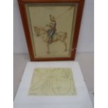 Cavalry man and Picasso prints