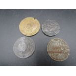 4 sundry coins/medallions, Chichester penny, ER1, Royal Arsenal co op 3d token, Hampstead