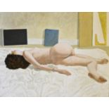Neil Ward-Robinson (b.1943), nude in the studio oil on canvas, unframed 50 x 40cm