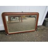 Mahogany over mantel mirror 56cm x 90cm approx