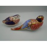 Royal Crown Derby Pheasant and Quail paperweights with stoppers (2)