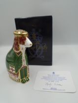 Royal Crown Derby English Spaniel paperweight with stopper, limited edition 258/1000 commissioned by