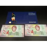 2 x George Best anniversary £5 notes to commemorate 1 year of his death, odd numbers 162 and 170