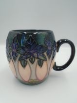 Moorcroft Cluny pattern mug designed by Sally Tuffin, height approx 9cm, impressed and painted marks