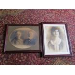 2 Framed and glazed Victorian photos 47cm x 57cm approx
