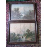 2 Signed 19th century landscape oil paintings. Framed and glazed 57cm x 76cm approx