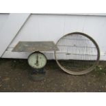 Vintage Salter trade scales and sifter