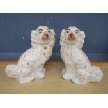 Pair of Staffordshire style Spaniels H32cm approx