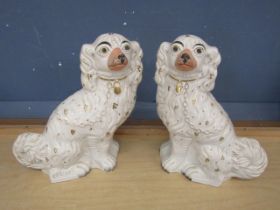 Pair of Staffordshire style Spaniels H32cm approx