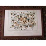 Limited numbered 'Legends of White Hart Lane' print pencil signed by Tottenham Hotspur legends (