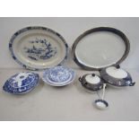 Blue & White platters and tureens