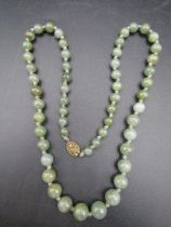 Jade graduating necklace with clasp stamped S925