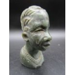 A carved jade? bust 12cmH