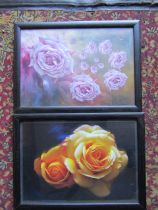 2 Photographic art prints of flowers signed by photographer Gordon Longmead, framed and glazed