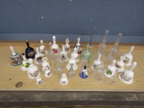 Collection of glass and china bells