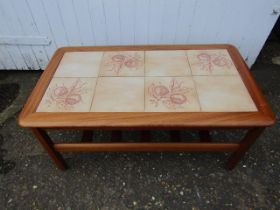 Mid century tile topped coffee table