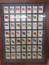 Framed flag cigarette silks