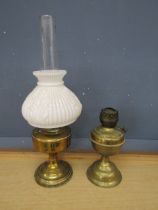 2 Brass oil lamps