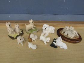 Collection of West Highland Terrier ornaments to include Aynsley and Border Fine Arts