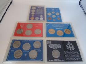 6 sets of medallions/coins - Bicentenary of the battle of Jersey, Malta, Isle of Man Olympic games