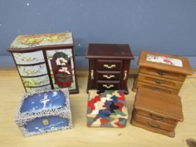 6 Jewellery boxes to include 3 musical