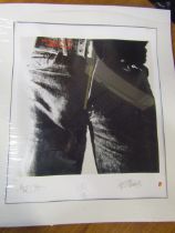 The Rolling Stones 'Sticky Fingers' Limited numbered (866/5000) plate signed lithographic print (